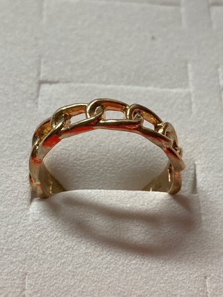 Anillo Acero Cadena Dorado 18mm
