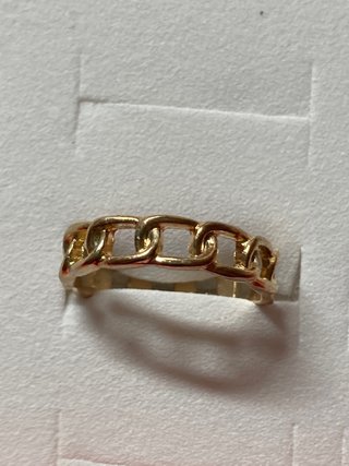 Anillo Acero Cadena Dorado 18mm