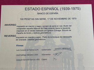 Billete 100 Pesetas España 1970