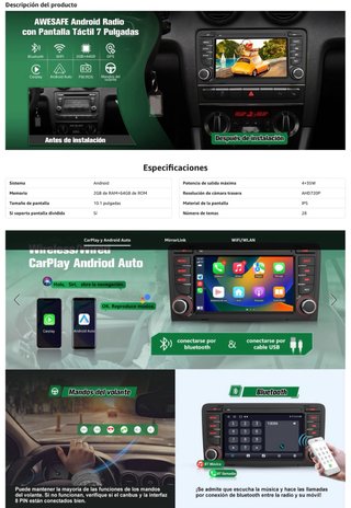 NUEVO! (140€) Radio Coche Android 2GB+64GB