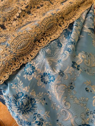 Traje Fallera Azul y Plata Talla 12