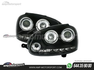 FAROS DELANTEROS OJOS DE ANGEL CCFL + LUZ DIURNA PARA VOLKSWAGEN GOLF / VARIANT / JETTA MK5