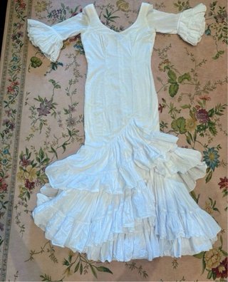 Vestido Flamenca de Plumeti Blanco