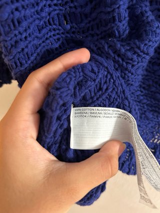 Jersey Mango punto calado algodón azul