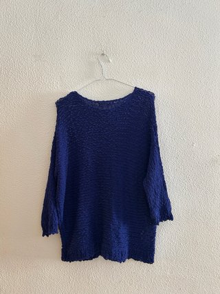 Jersey Mango punto calado algodón azul
