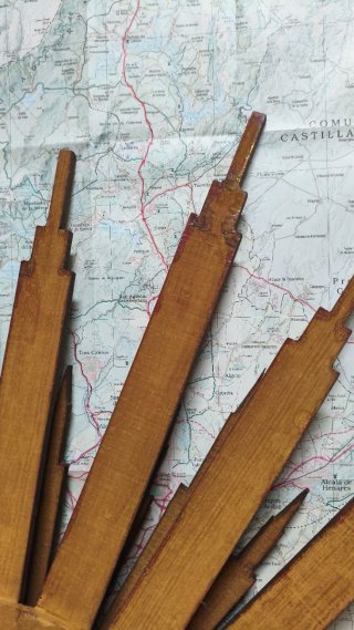 Specchio Sole Vintage in Legno Grande