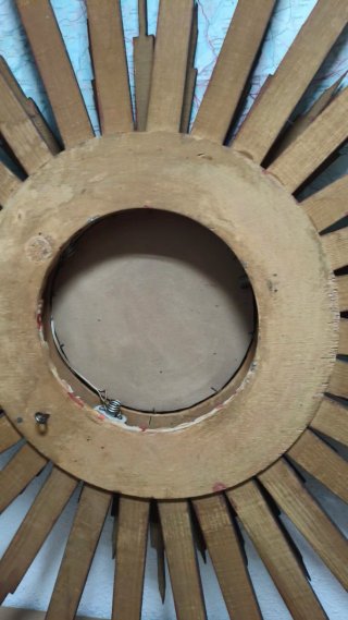 Specchio Sole Vintage in Legno Grande