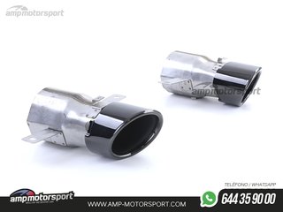 DIFUSOR TRASERO NEGRO BRILLO CON COLAS SIMPLES NEGRAS PARA MERCEDES CLA C118
