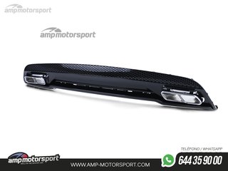 DIFUSOR TRASERO MERCEDES CLASE A W176 AMG + COLAS DOBLES CROMO