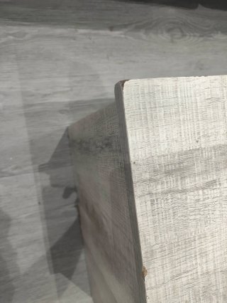 Mesa de centro de madera beige y gris