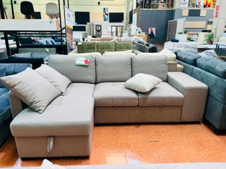 Sofá modular tela beige y gris