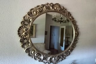 Espejo Decorativo Dorado y Plateado