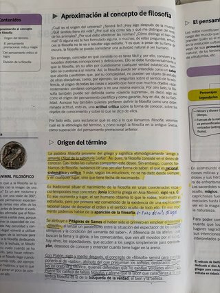 Filosofía 1, primer curso de bachillerato