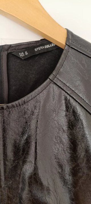 Vestido Sfera polipiel negro