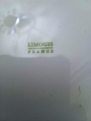 PLATO PORCELANA "PINTADO A MANO": LIMOGES FRANCIA