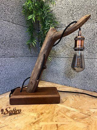 Candeeiro Artesanal Madeira Flutuante
