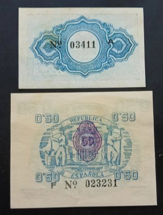 2 Billetes Locales Murcia (Facsímil)