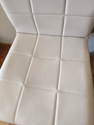 4 Sillas Comedor Blancas y Plateadas