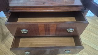 Vitrina vintage de madera y cristal