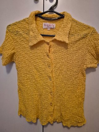 Blusa René Derhy amarilla encaje talla S
