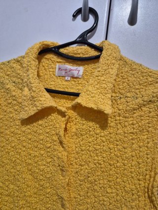 Blusa René Derhy amarilla encaje talla S