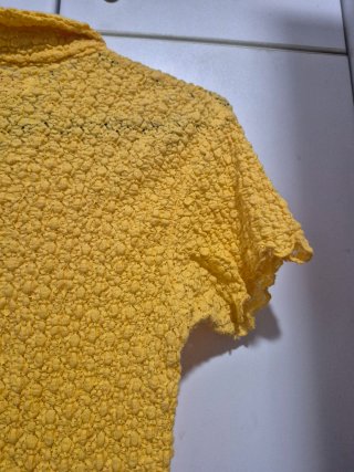 Blusa René Derhy amarilla encaje talla S