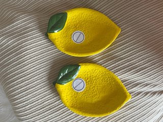 Plato decorativo cerámica limón Pintado a mano
