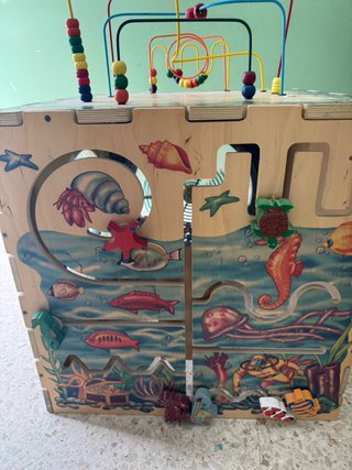 Centro/cubo/ mesa actividades niños madera grande
