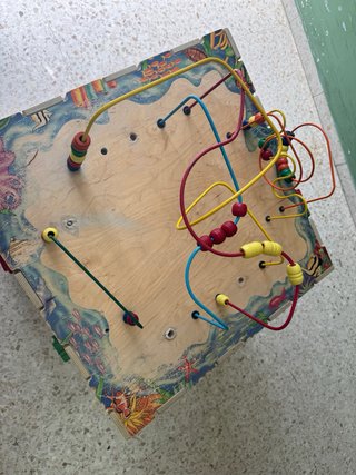 Centro/cubo/ mesa actividades niños madera grande