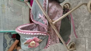 Cochecito de muñecas rosa y azul