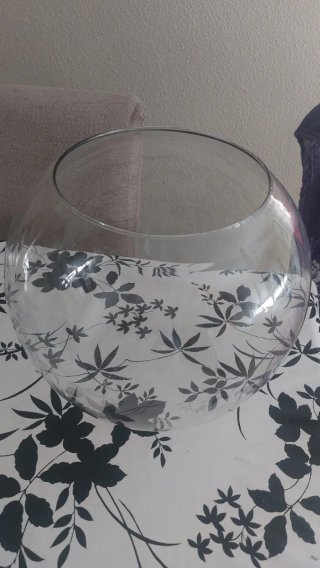 Pecera redonda de cristal