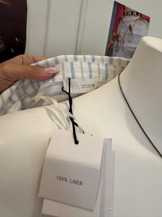 Camisa Zara Lino Rayas Talla S