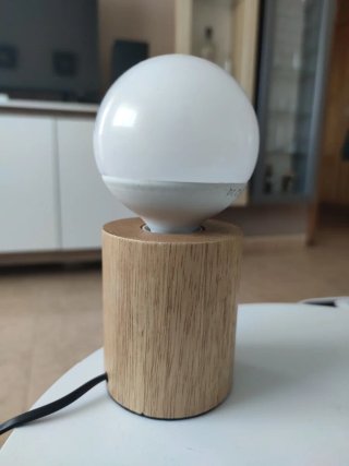 Lámpara LED Ikea Madera Blanca