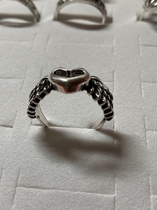 Anillo Corazón Alas Acero Plata 18mm
