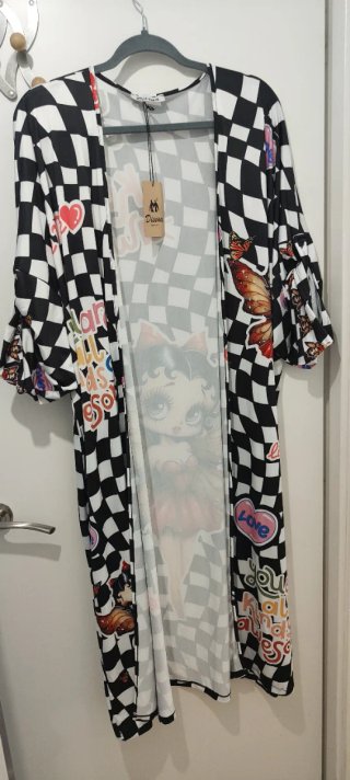 Kimono Betty Boop, manga larga