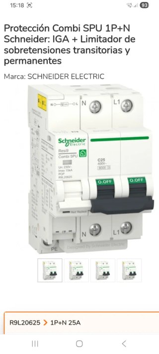 Magnetotérmico Schneider Electric C25