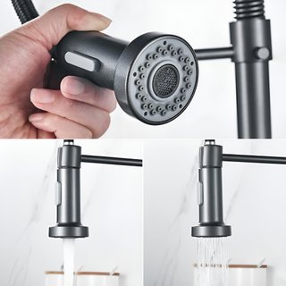 Miscelatore Rubinetto Grigio Cucina 360° Lavello