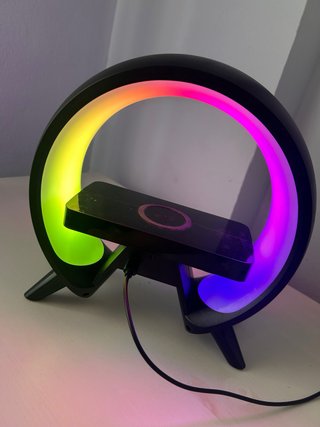 Lámpara Carga Inalámbrica RGB Reloj