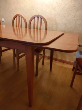 Mesa comedor madera 160x90 + 2 extensiones