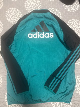 Chaqueta Real Madrid Adidas Negra y Turquesa