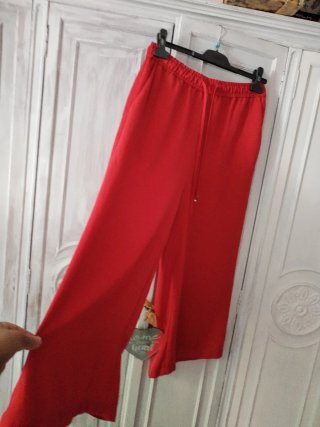 Pantalón ancho mujer rojo talla L