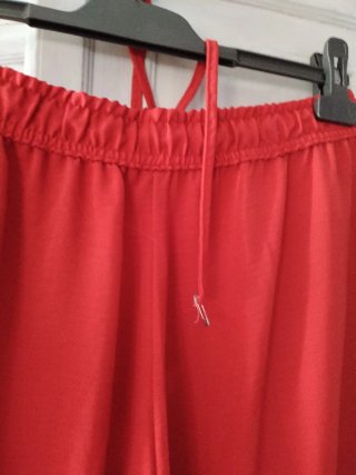 Pantalón ancho mujer rojo talla L