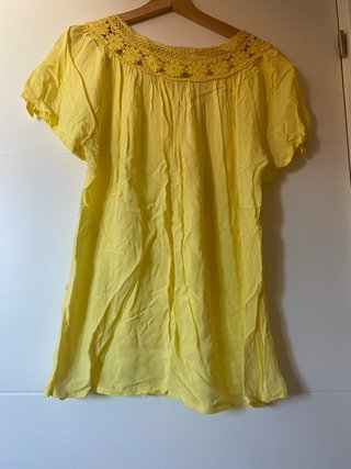 Camisa amarilla floral talla XXL