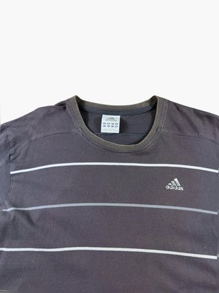 Vintage striped T-Shirt Adidas Grey Y2K Retro