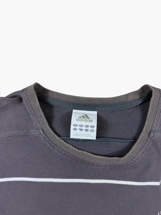 Vintage striped T-Shirt Adidas Grey Y2K Retro