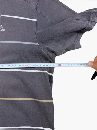 Vintage striped T-Shirt Adidas Grey Y2K Retro