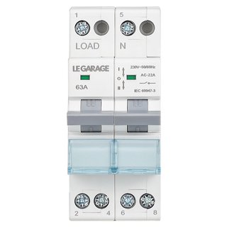 Conmutador MTS manual 63A 2P carril DIN