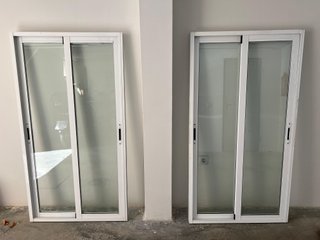 2 Ventanas correderas aluminio blancas