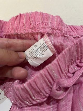 Pantalón ancho lino rosa rayas T. S/M nuevo