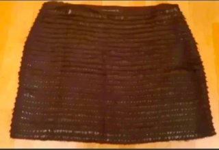 Minifalda lentejuelas Zara Negra Talla M